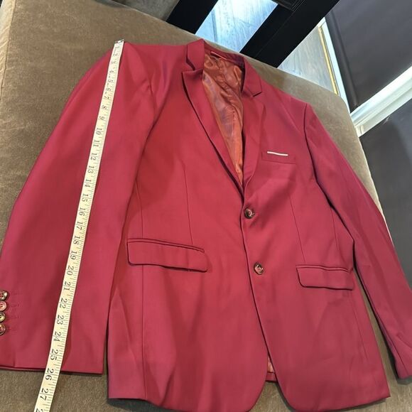 Men’s Slim Fitting Suit Jacket Blazer Two Button Notched Lapels Size 42 - Picture 7 of 11